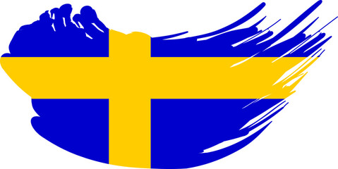 Sweden Map Flag Vector Design Swedish Flag in Country Map Silhouette