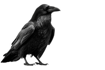 Fototapeta premium Raven close-up isolated on transparent background