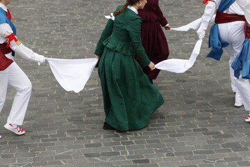Basque folk dancers during a festival
