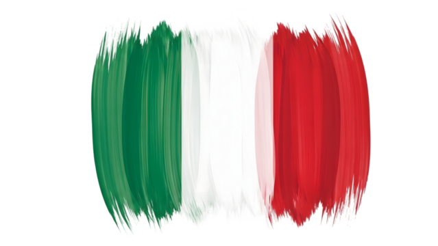 Italian flag brushstrokes design element isolated on transparent background - Powered by Adobe