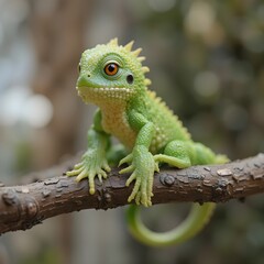 Obraz premium Face Forest Dragon Lizard On Wood fantasy wildlife realistic reptile fantasy beast