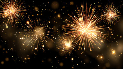 Fototapeta premium Bright and colorful fireworks lighting up the night sky during a celebration. 