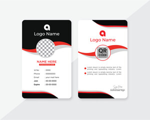 Modern Professional Employee ID Card Template Front and Back Vector