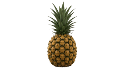 Tropical Pineapple: A vibrant, ripe pineapple stands tall, its spiky green crown a contrast to the textured, golden-brown fruit. Its freshness evokes a sense of tropical delight and culinary promise.