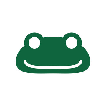 frog face minimalist logo illustration
