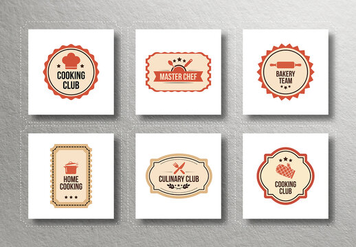 Cooking And Culinary Badge Logo Set Design Template