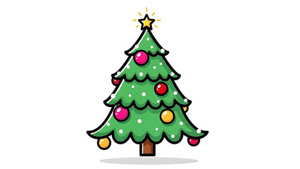 Fototapeta premium Festive Celebration, Christmas Tree, Home, Illustration, Cheerful Atmosphere, Front View, Holiday Spirit