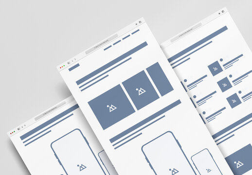 Modular Monochrome Website Wireframe Layout Template