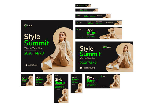 Set of Digital Marketing Ad Banners for Fashion Brand