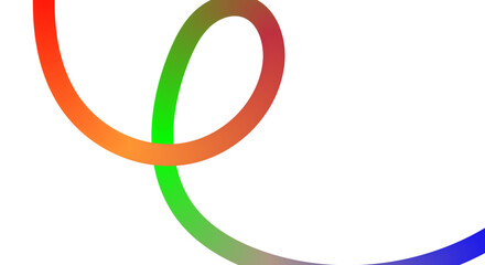 Abstract colorful swirling line on white background