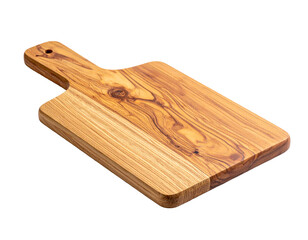 Wooden chopping board isolated on a transparent background.