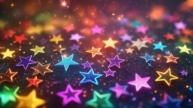 Rainbow Starfield Background &mdash; Vibrant Multicolor Twinkling Cosmic 4K Loop Animation