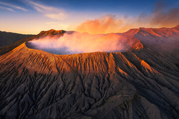 sunrise over the volcano from Bromo Tengger Semeru National Park Lumajang East Java Indonesia