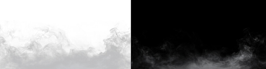 Heat smoke fog steam white airflow panorama isolated wide smooth texture pattern.
