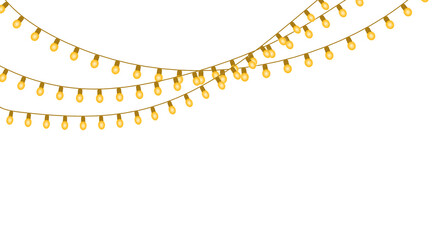 Yellow string lights on black background yellow lights