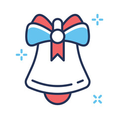Grab this amazing flat outline icon of christmas bell, ready to use vector