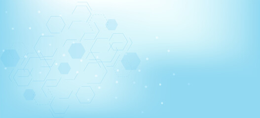 Health care abstract background with lines, dots and hexagons. Medical innovation banner template concept. illustration.