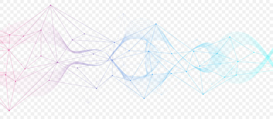 Global network connection website header or banner design. Abstract background with connecting dots and lines. Global business. Social network communication. Internet technology. Vector illustration