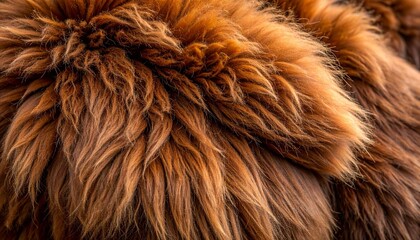 Naklejka premium Dark Chocolate Brown Fluffy Dog Fur Texture Cozy Background