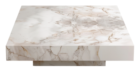 A stone podium with a polished surface and subtle veining stands alone on a transparent background. The design showcases natural stone patterns without distractions