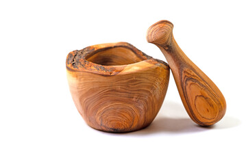 Mortar and pestle against a white background