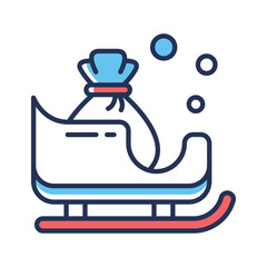 Take your hands on this amazing flat outline icon of santa sleigh