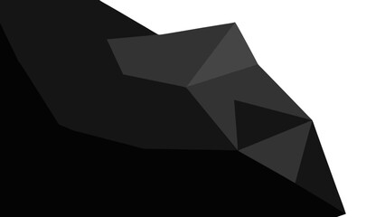 Abstract dark geometric shapes on black background with sharp angles and dramatic lighting conveying a sense of modern design and minimalist aesthetics