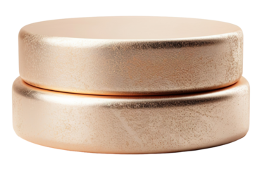 A gold podium with a brushed metallic finish is presented against a transparent background. This podium serves as a surface for showcasing items or awards in various settings