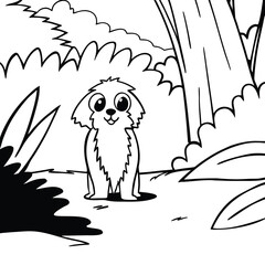 Detailed illustration of a wild animal in its natural habitat