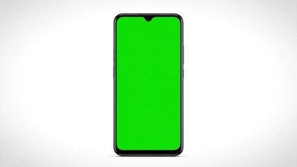 Sleek smartphone mockup centered on a white background ready for dynamic screen content insertion in a professional presentation