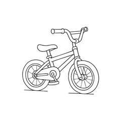 Fototapeta premium Bicycle Line Art Vector – Minimal Bike Illustration, Cycling Icon