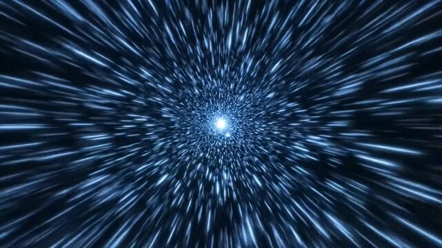 Hyperspace light warp hurtling forward
