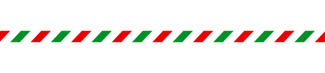 Naklejka na ściany i meble Christmas border line. Candy cane pattern. Merry Christmas card elements for decoration. New Year ribbon with red, green and white stripes