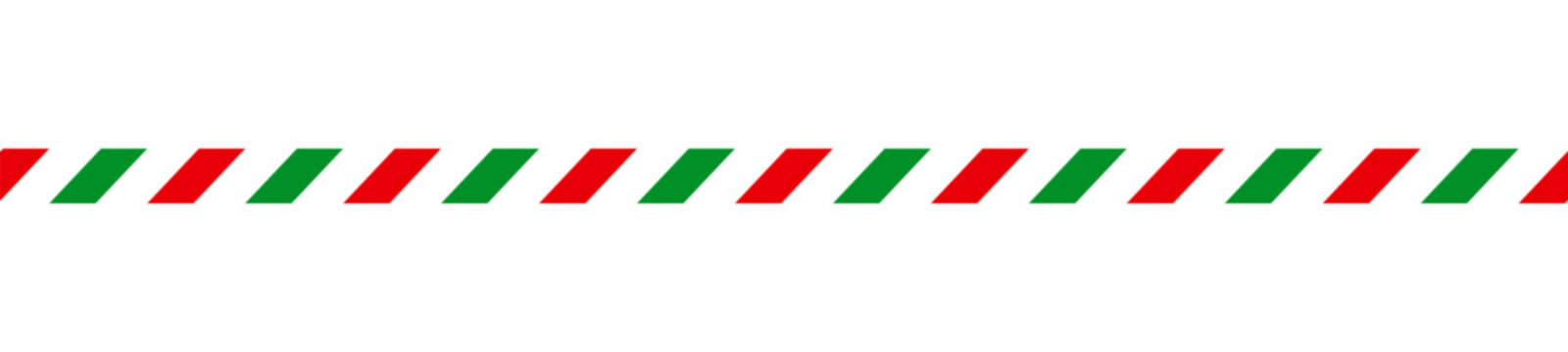 Fototapeta Christmas border line. Candy cane pattern. Merry Christmas card elements for decoration. New Year ribbon with red, green and white stripes