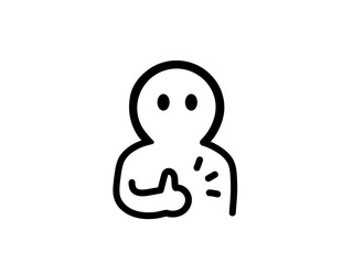 いいねする人　イラスト