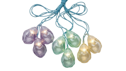 Isolated colorful string lights for Easter home decor and party decorations, no background