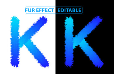 Fur effect blue 3d style