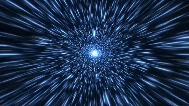 Light streaks accelerate towards a central point