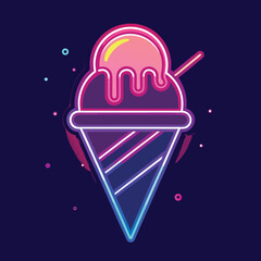 Creative Premium Ice Cream Illustration | Modern Trendy Dessert Vector Design
