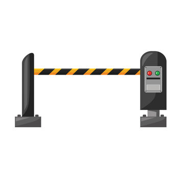 Automatic access barrier gate vector illustration, security gantry control system icon, access control gate system vector, isolated on white