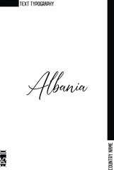 Albania  -Country Name Stylish Cursive Typography Text Vector Design