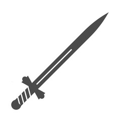 Gray graphic sword icon illustration, isolated element design isolated on white background, Vector