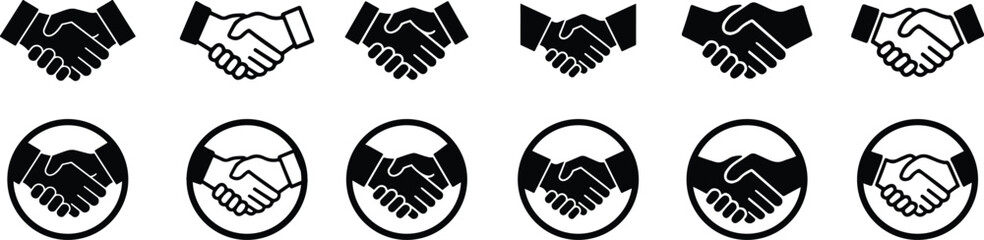Obraz premium handshake icon set