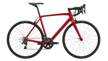 Isolated red racing bike, transportation, cycling, endurance, sports, fitness concept