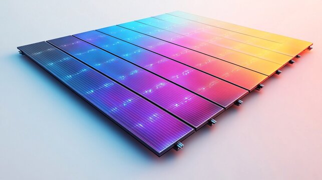 Thermophotovoltaics isolated against a white backdrop, showcasing a gradient of colors. This clean image represents advanced energy technology, innovation, and future-forward solutions in a modern