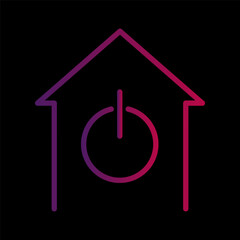 Smart house icon. Power on symbol. Energy button Vector. Household system start