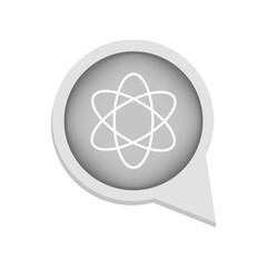 Atom model icon. Molecule structure symbol. Science research Vector. Bubble shape element.