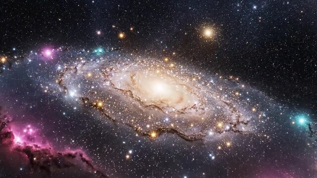 Majestic island universe shimmering with stardust brilliance amid vast cosmic depths