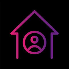 Home user icon. Property profile symbol. House person Vector. Residential access account