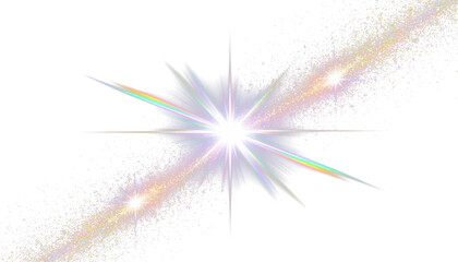 Prismatic rainbow light refraction diamond sparkle PNG transparent